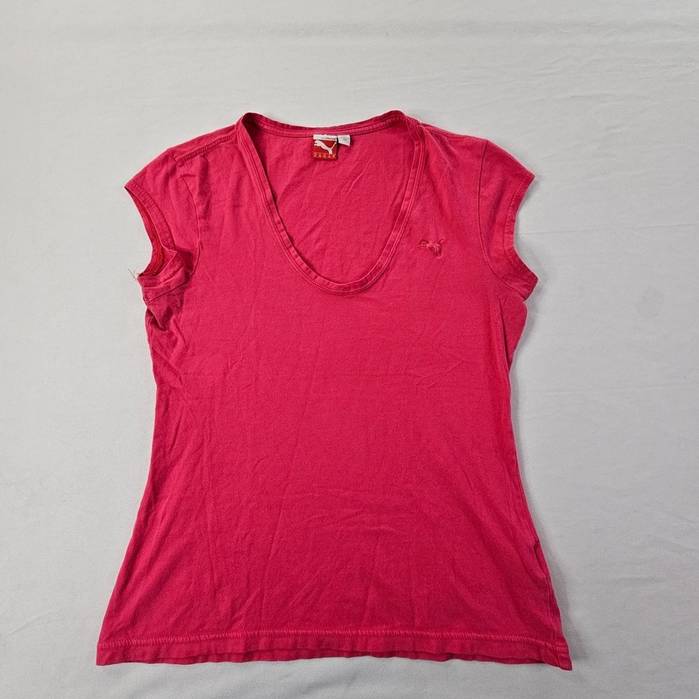 PUMA‎ Sport Lifestyle Pink Sleeveless Cotton Blend T-Shirt Women's M